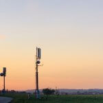 Sonnenuntergang mit Sendemast